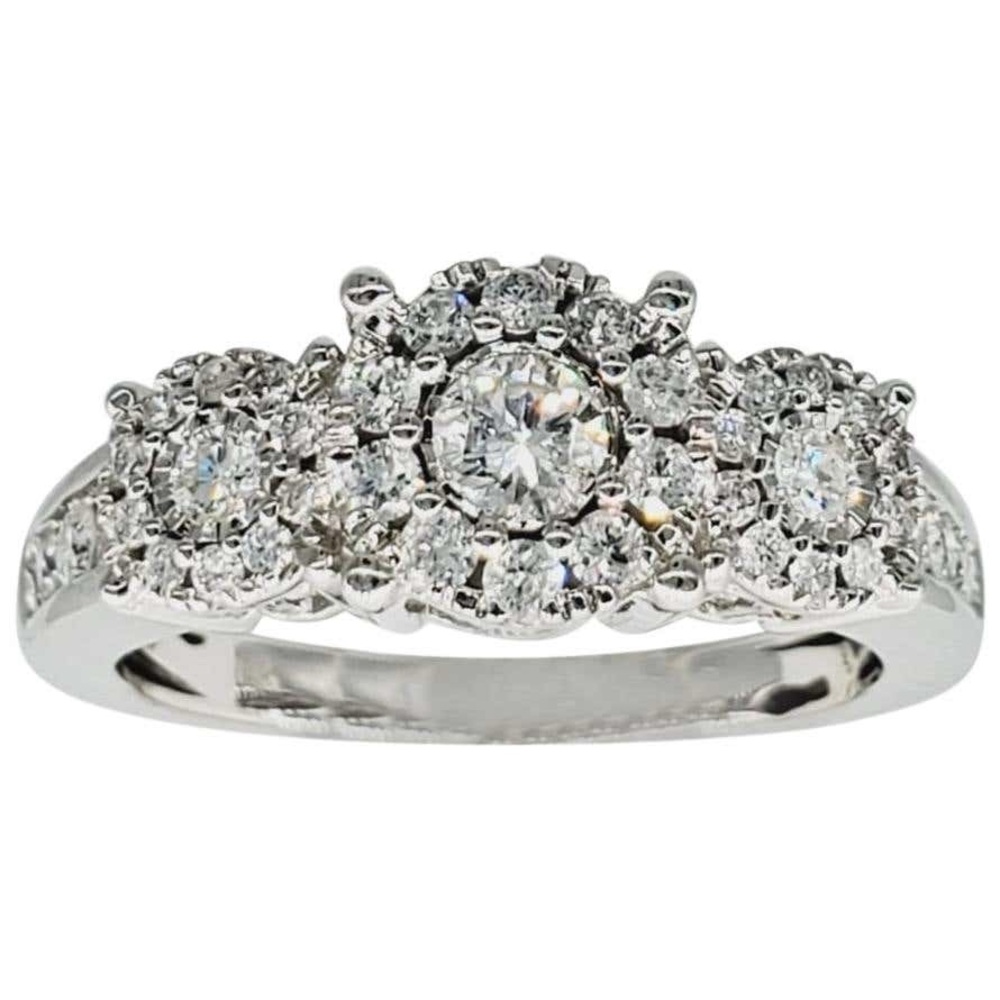 White Gold Diamond Cluster Ring